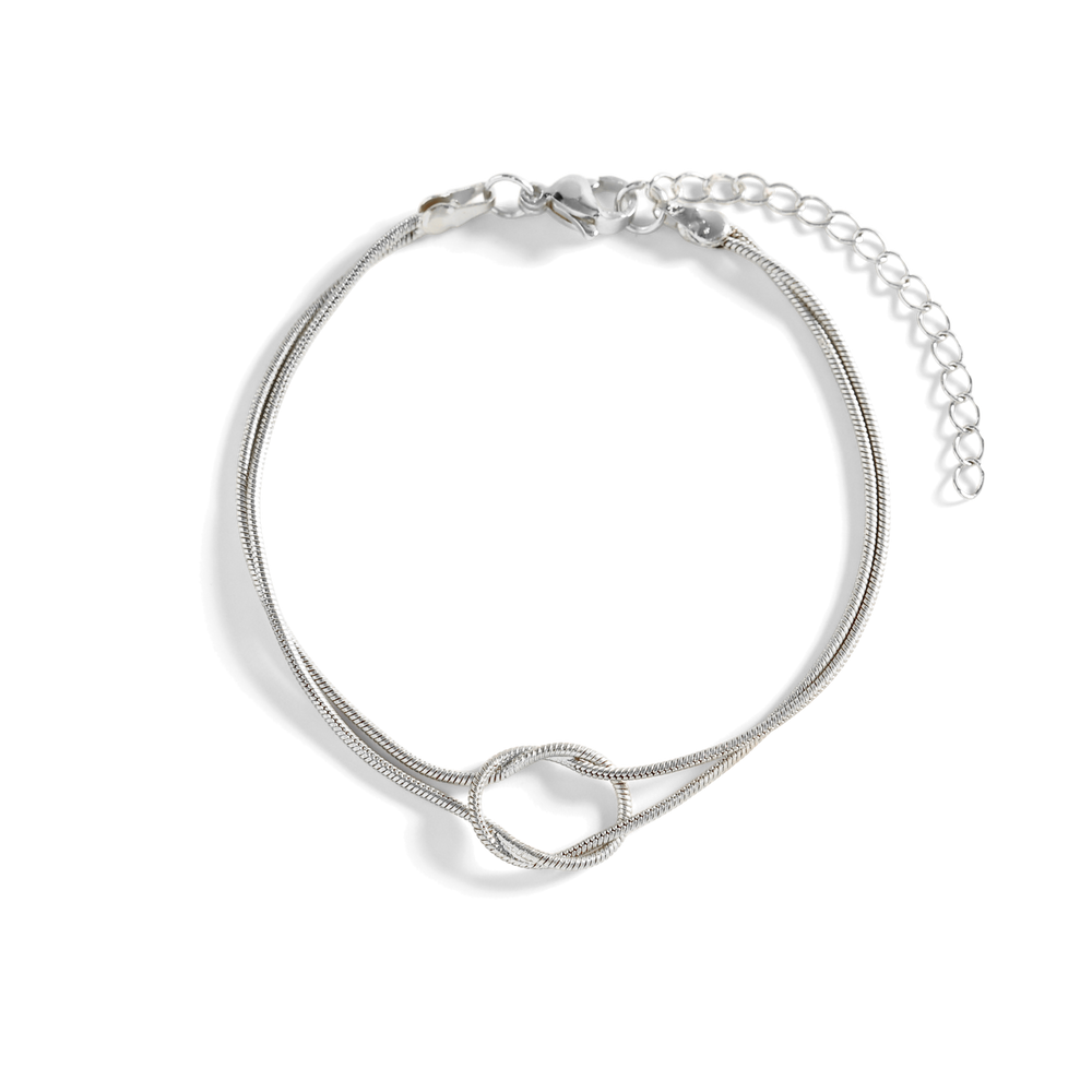 Silver bracelet on a white background