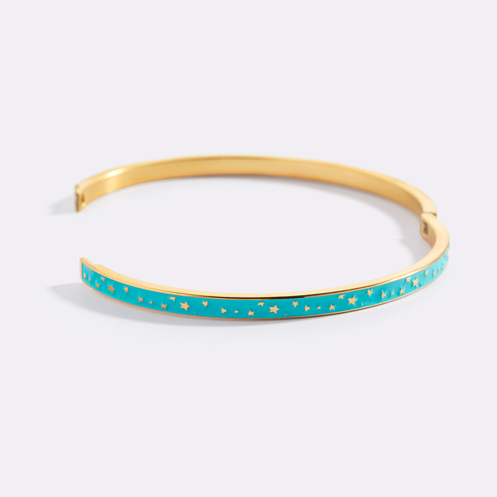 Enamel Bangle Bracelet - Blue