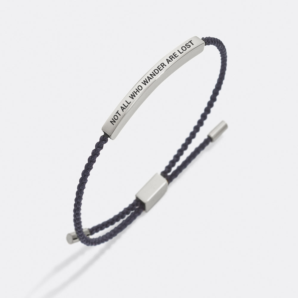 Not All Who Wander Are Lost Inspire Bracelet - Silver / Royal Blue