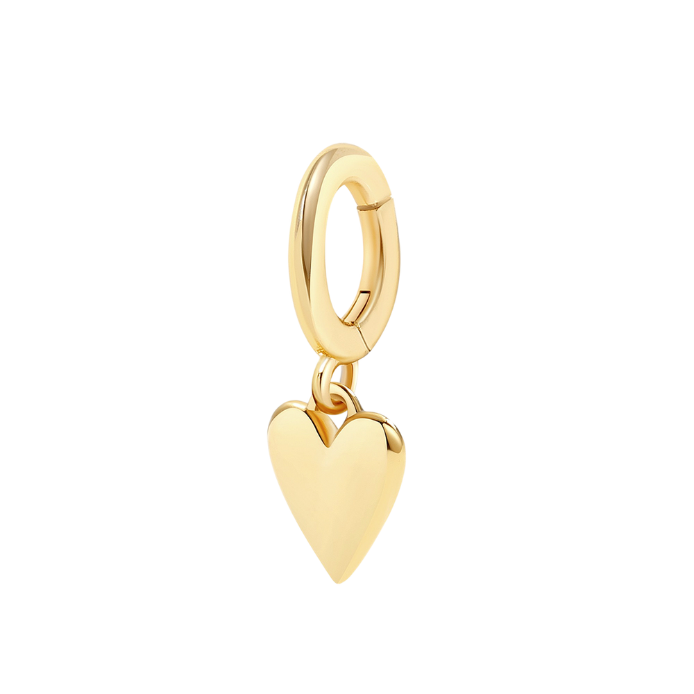Gold heart-shaped pendant on a white background