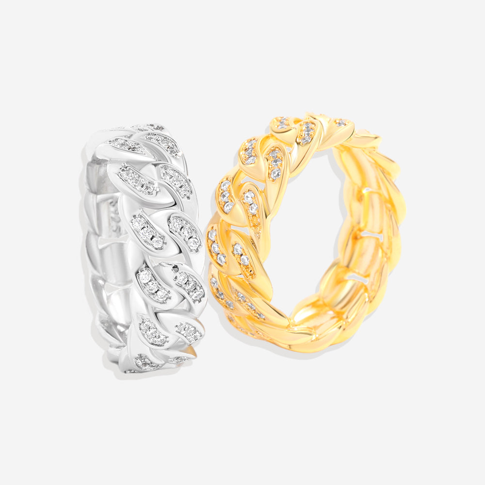 Pavé Chain Ring - Gold / 6