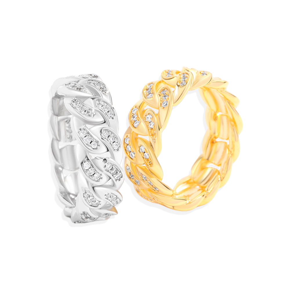 Pavé Chain Ring - Gold / 6