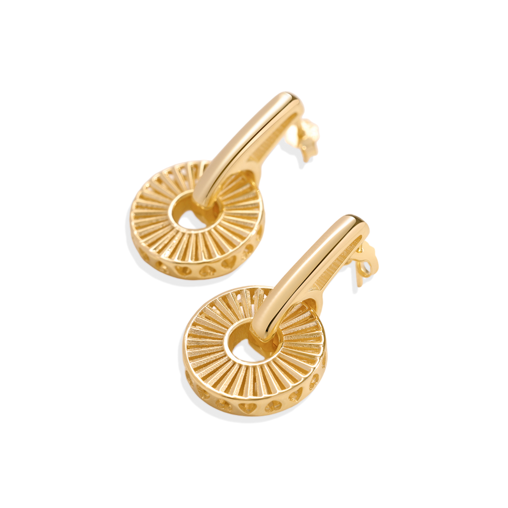 Gold Burst Drop Earrings - Default Title