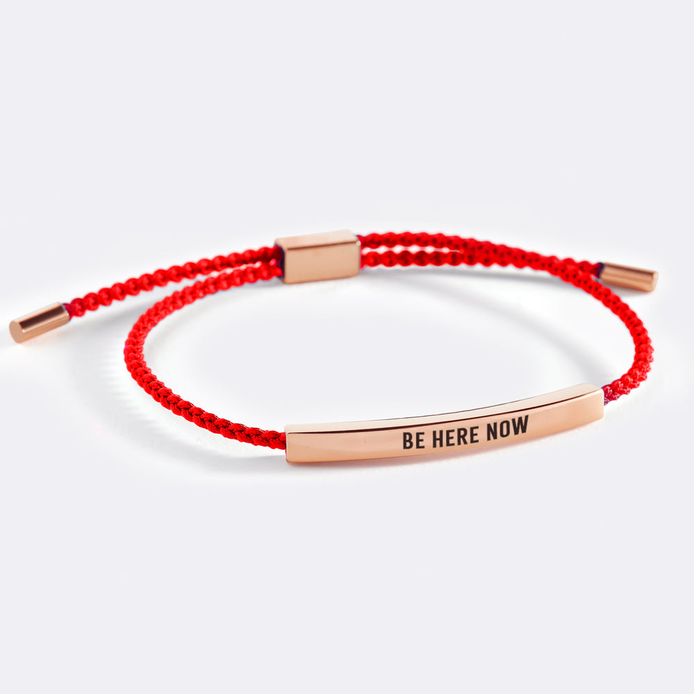 Be Here Now Inspire Bracelet - 18k Rose Gold Plated / Lucky Red / Personalized