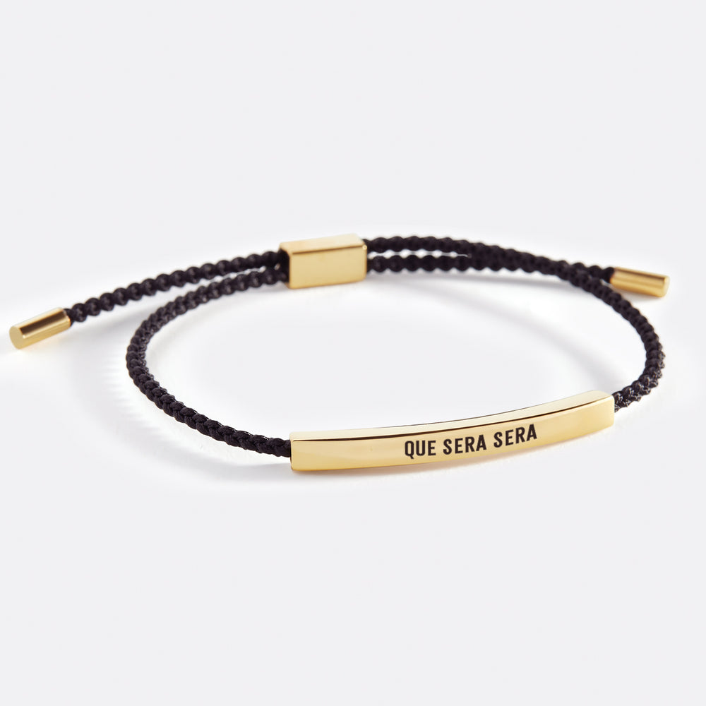 Que Sera Sera Inspire Bracelet - Gold / Midnight Black / Personalized