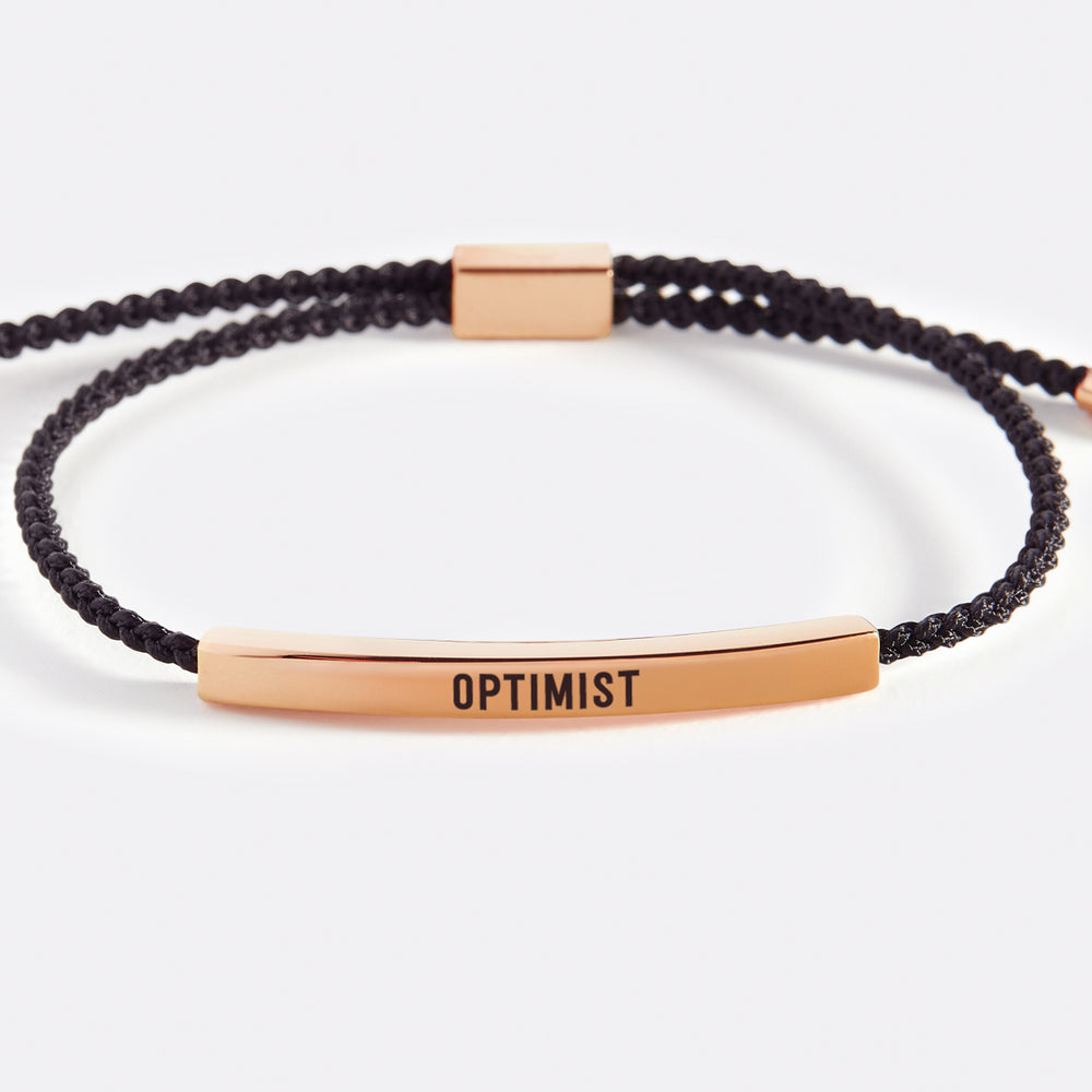 Optimist Inspire Bracelet - 18k Rose Gold Plated / Midnight Black / Standard