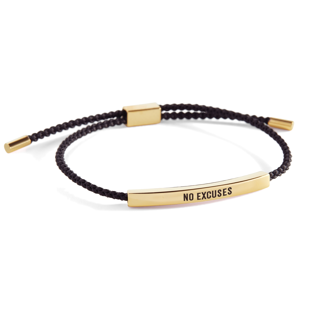No Excuses Inspire Bracelet - Gold / Midnight Black / Standard