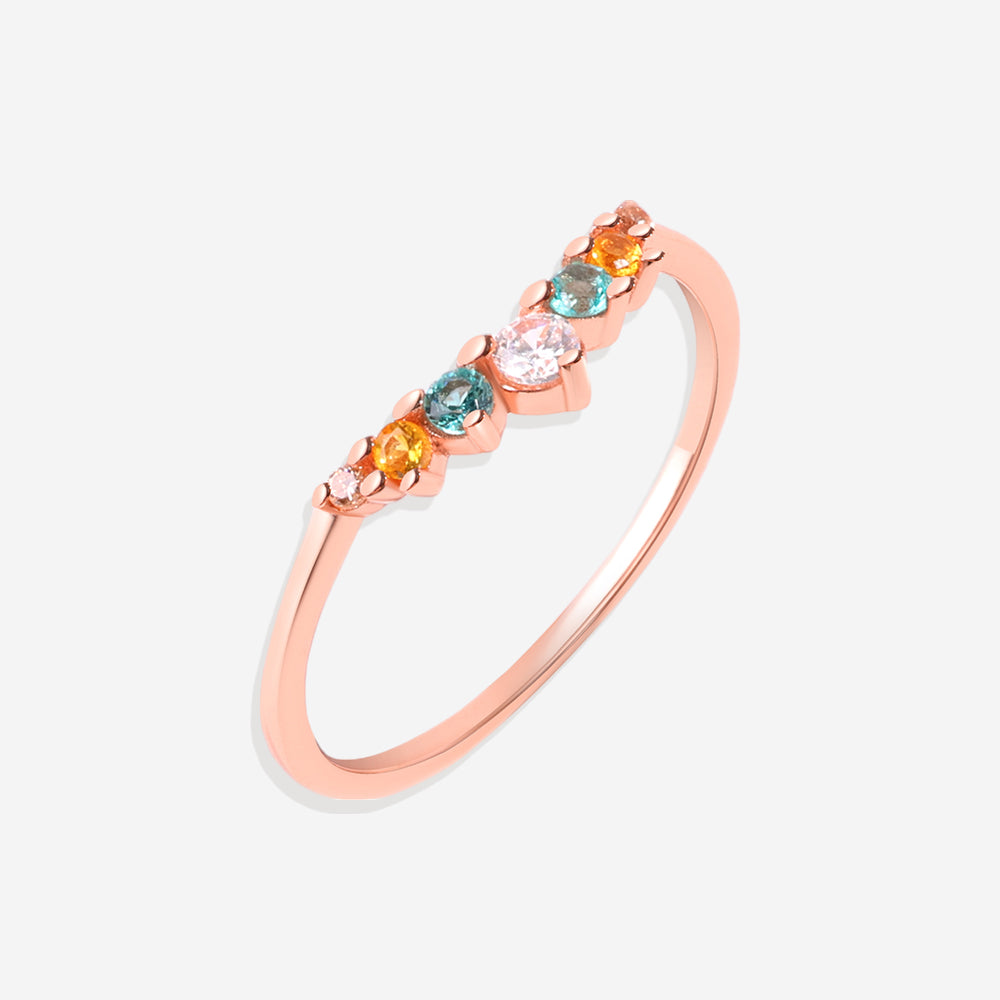 Arc Ombré Band - Topaz & Sapphire - 18k Rose Gold over Sterling Silver / 12