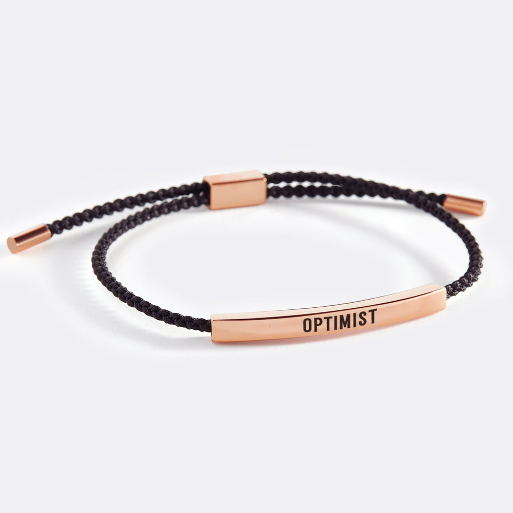 Optimist Inspire Bracelet - 18k Rose Gold Plated / Midnight Black / Standard