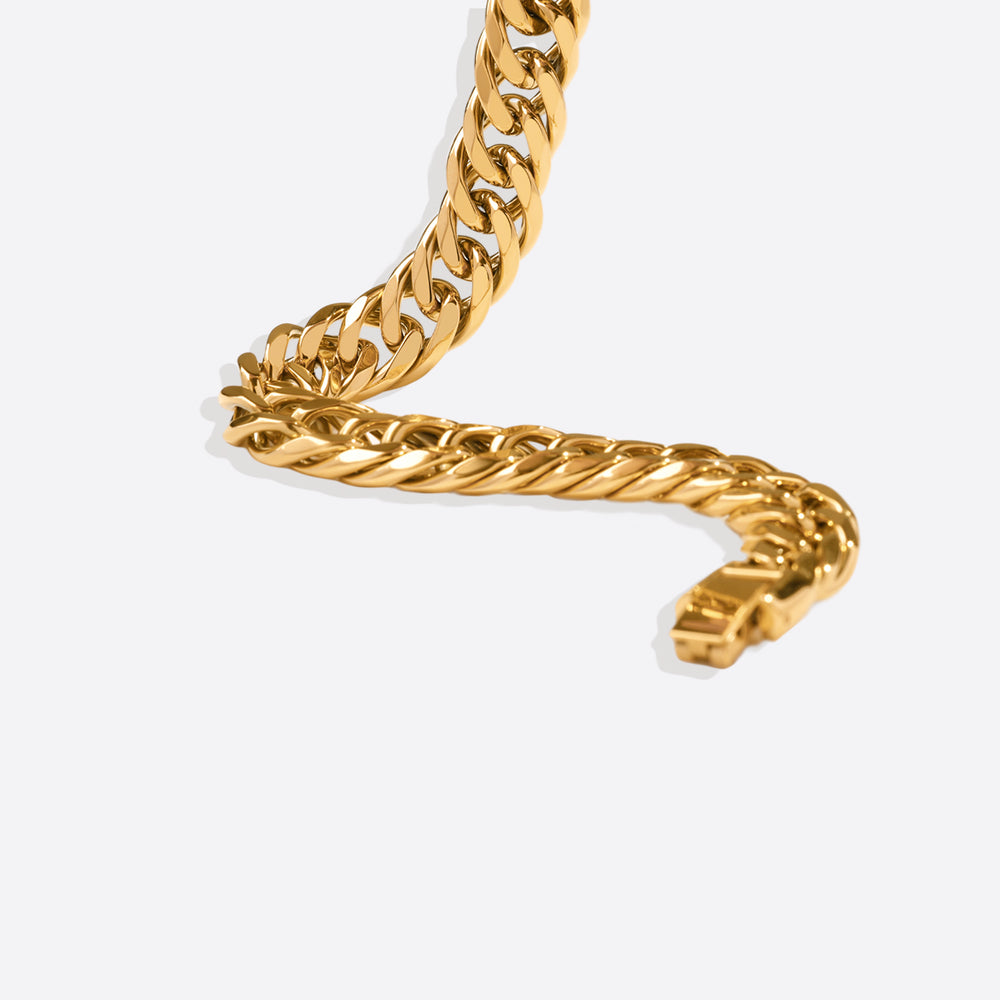 Men's Chunky Curb Link Bracelet - 18k Gold Plated
