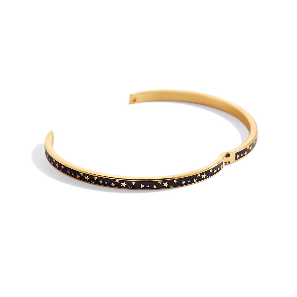 Enamel Bangle Bracelet - Black