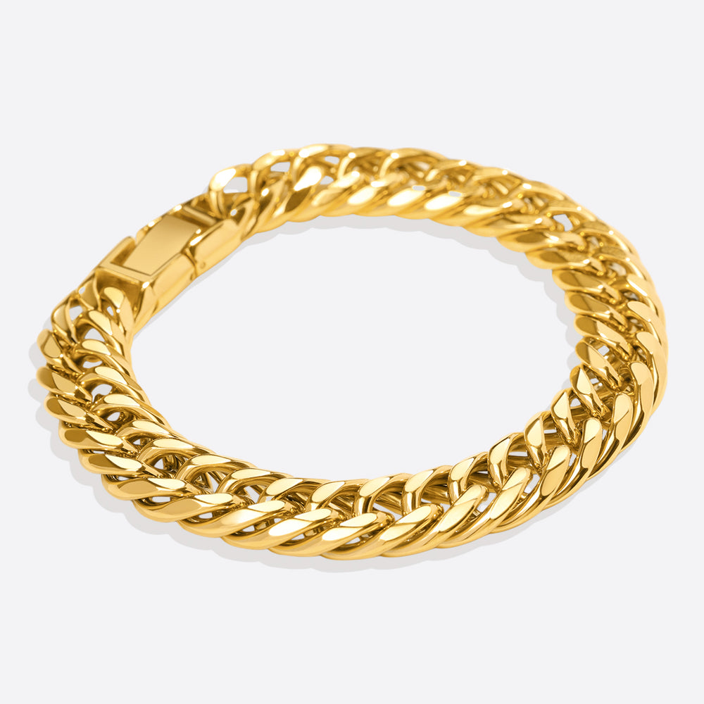 Men's Chunky Curb Link Bracelet - 18k Gold Plated