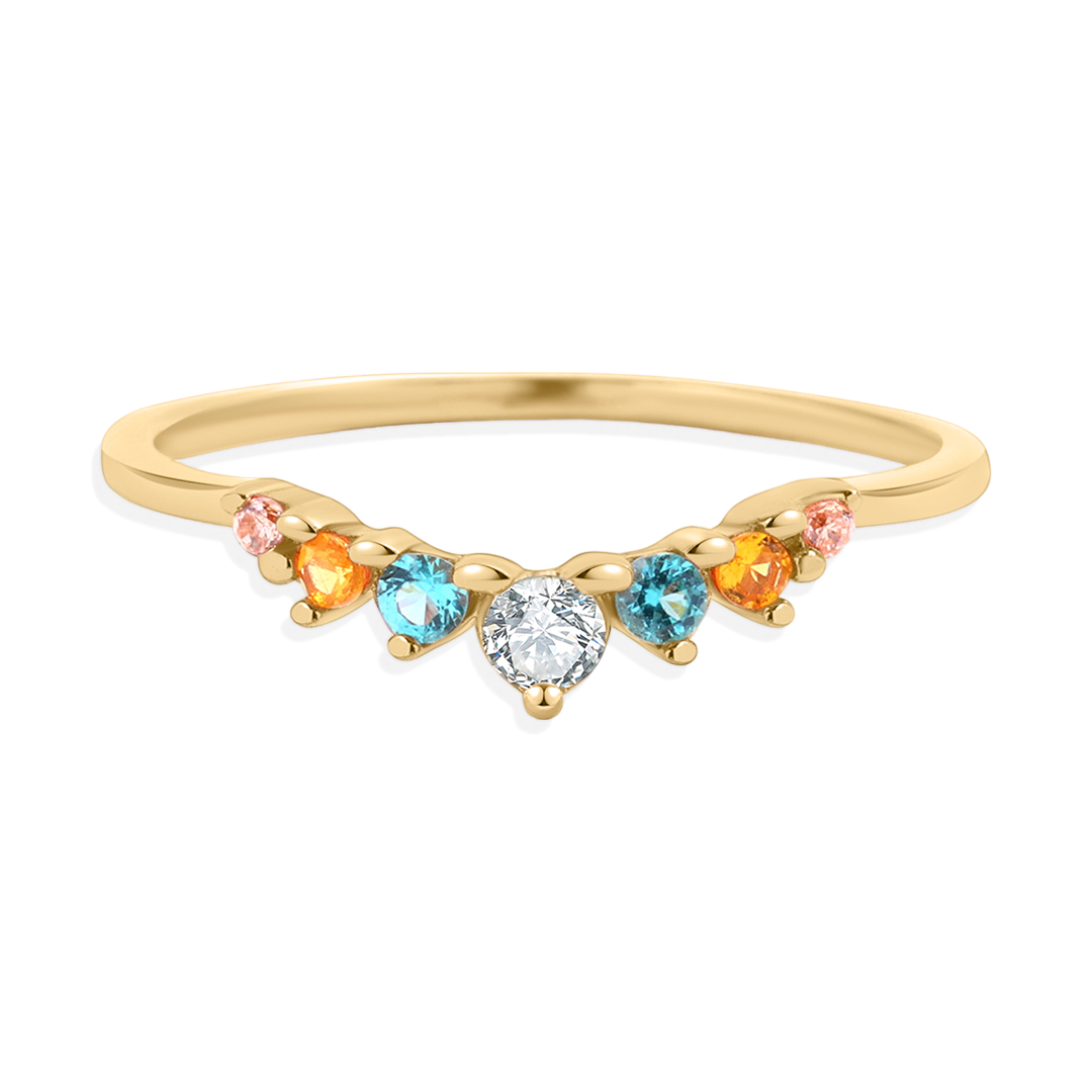 Arc Ombré Band - Topaz & Sapphire