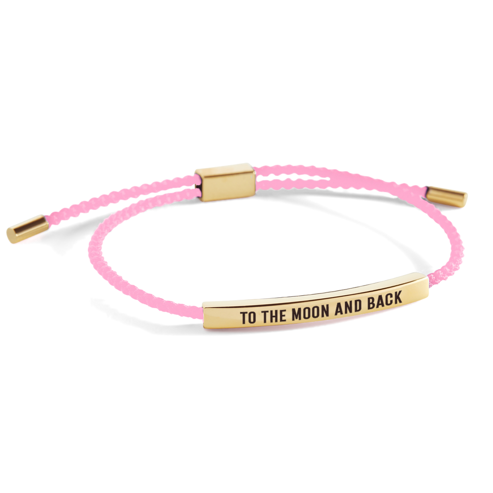 To The Moon And Back Inspire Bracelet - Gold / Pink / Personalized