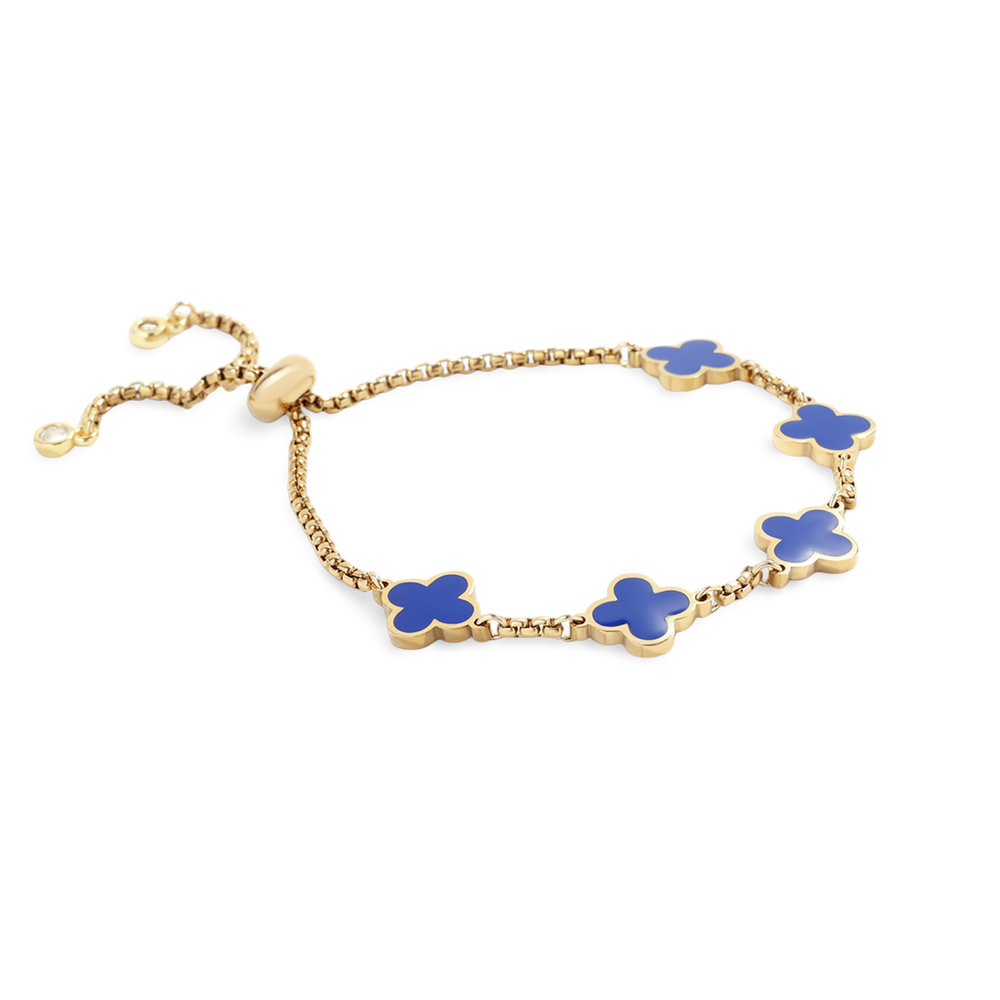 Clover Enamel Bracelet - Navy Enamel