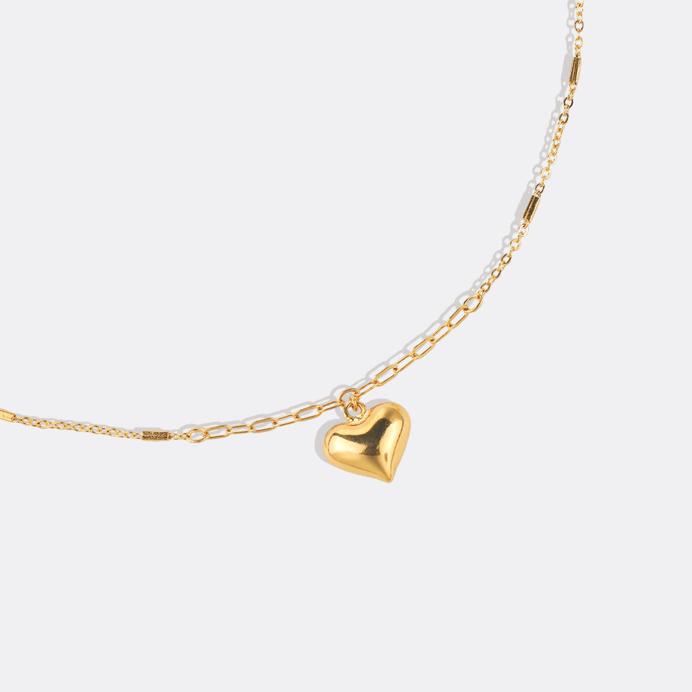 Balloon Heart with Paperclip Chain Necklace - Default Title