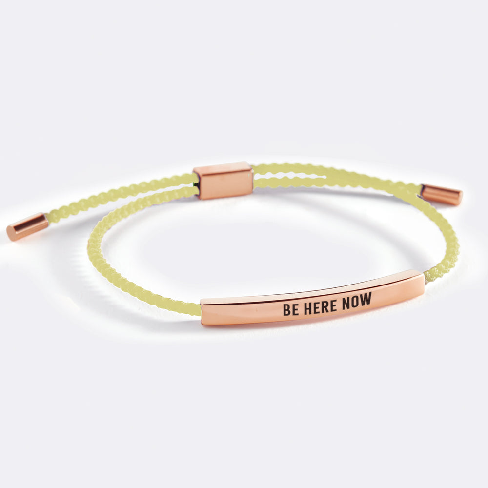 Be Here Now Inspire Bracelet - 18k Rose Gold Plated / Lemon Yellow / Personalized