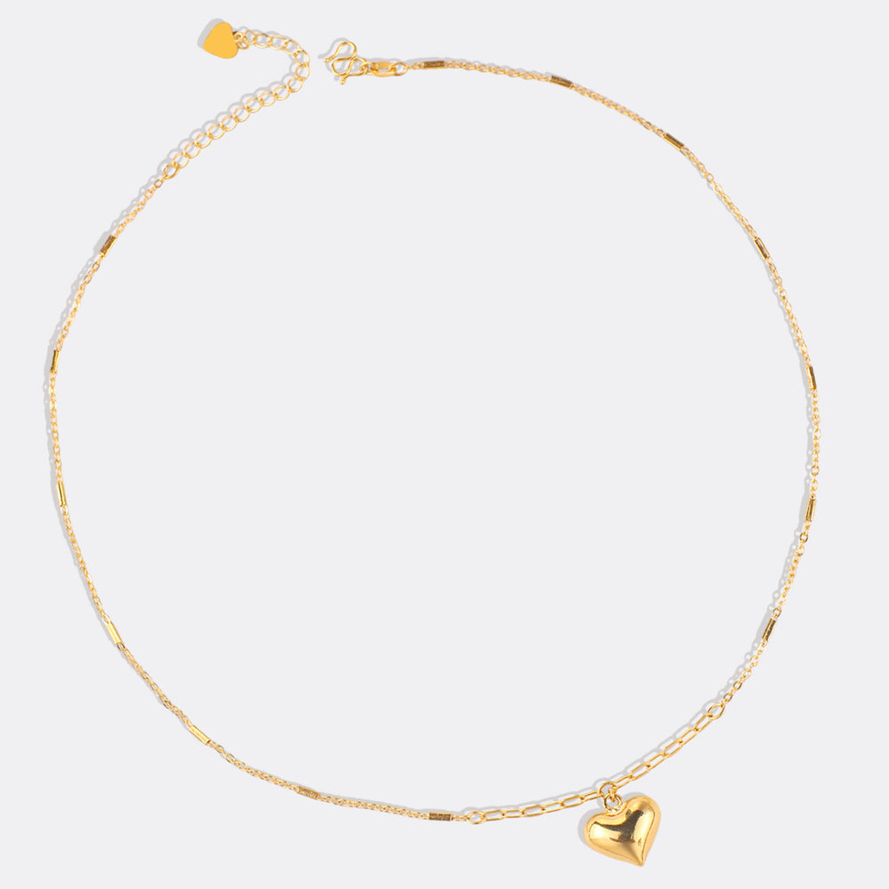 Balloon Heart with Paperclip Chain Necklace - Default Title