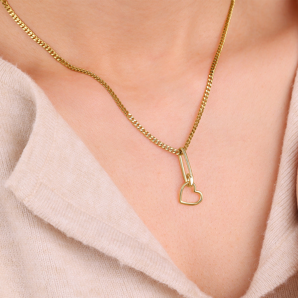 Paperclip Heart Necklace - Default Title