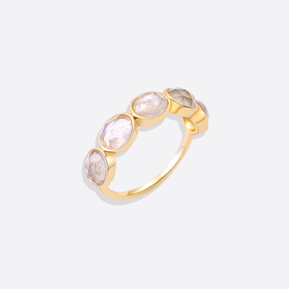 Rose-Cut Labradorite Ring - 5