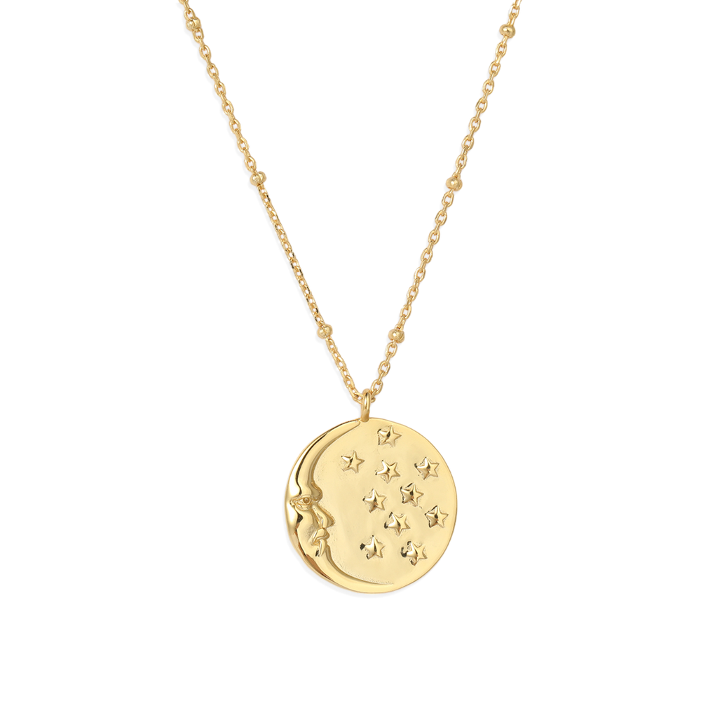 Starry Night Pendant Necklace - 18k Gold Over Sterling Silver