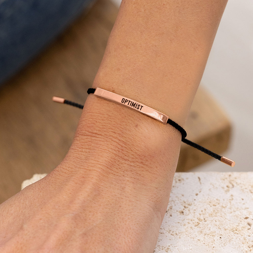 Optimist Inspire Bracelet - 18k Rose Gold Plated / Midnight Black / Standard