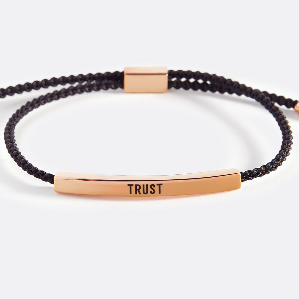 Trust Inspire Bracelet - 18k Rose Gold Plated / Midnight Black / Personalized