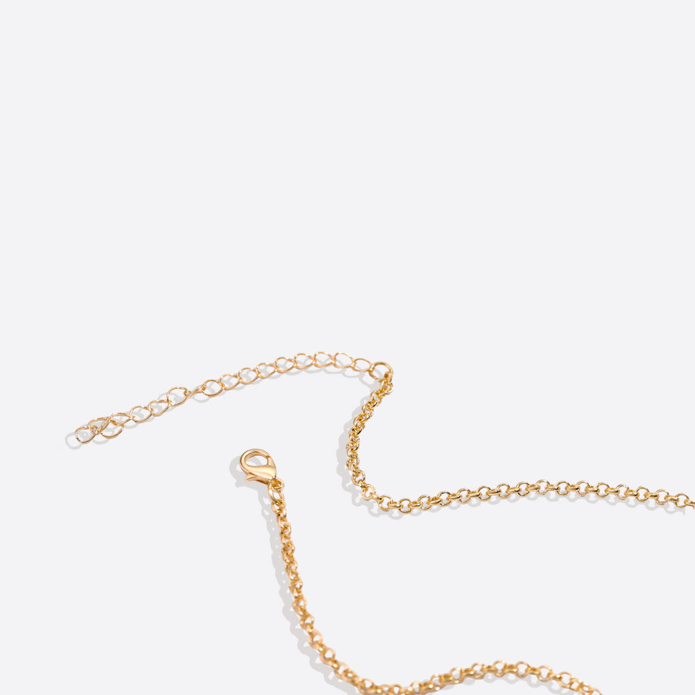 Flow Script Initial Necklace - 18k Gold Plated / A