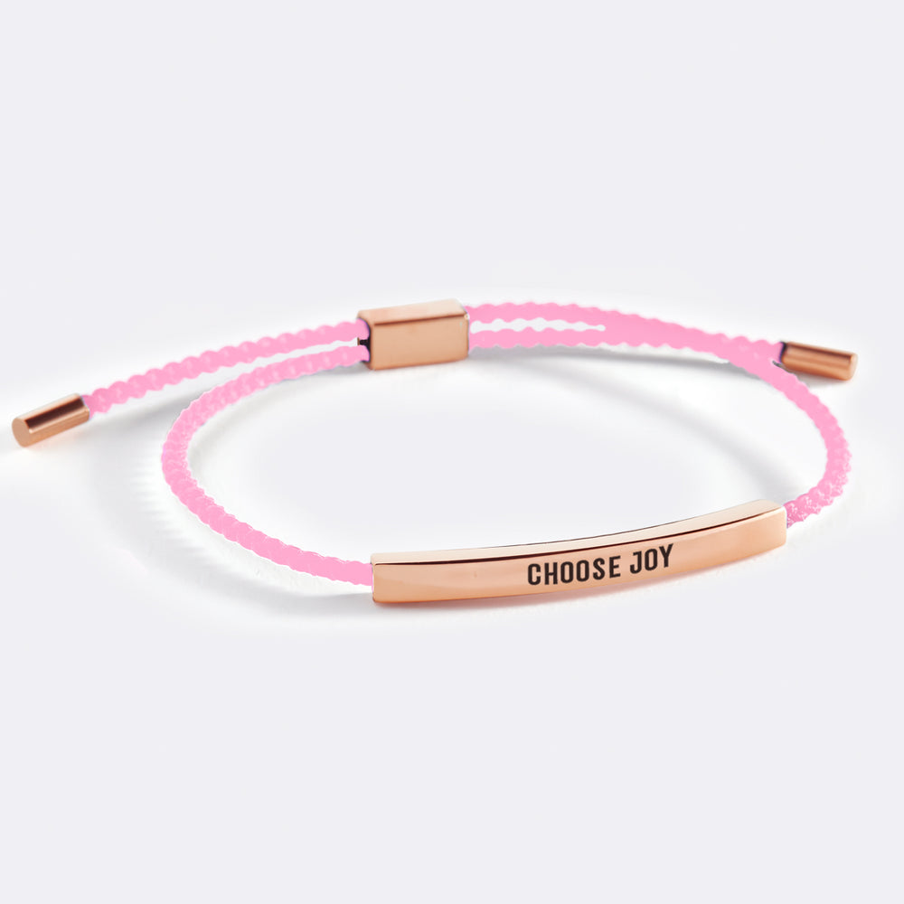 Choose Joy Inspire Bracelet - 18k Rose Gold Plated / Pink / Standard