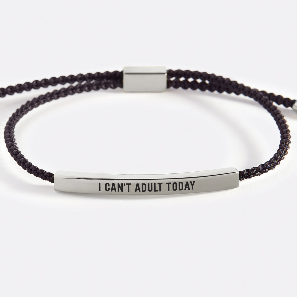 I Can't Adult Today Inspire Bracelet - Silver / Pink