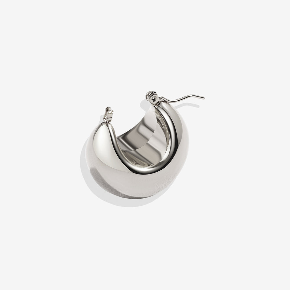 Sculpted Hoop Earrings - Silver