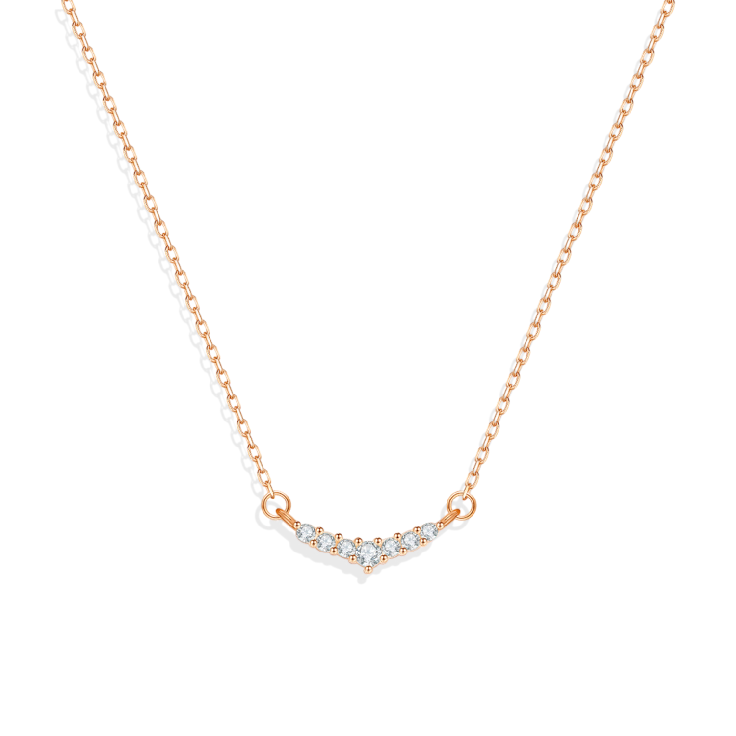 Curved Diamond Bar Necklace