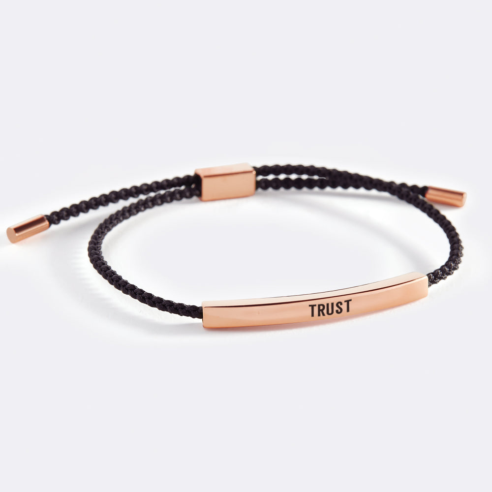 Trust Inspire Bracelet - 18k Rose Gold Plated / Midnight Black / Personalized