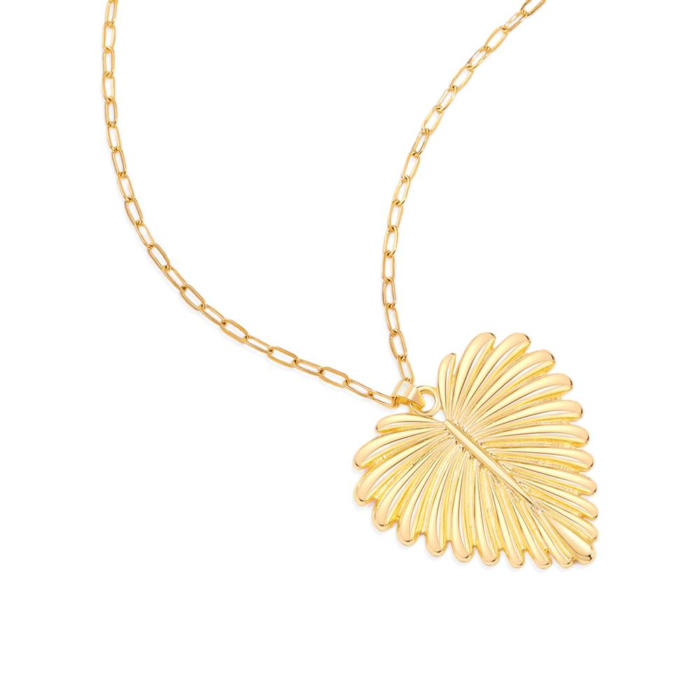 Full-Heart Palm Pendant Necklace - Default Title