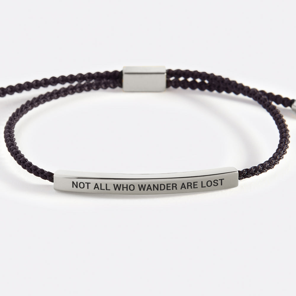 Not All Who Wander Are Lost Inspire Bracelet - Silver / Royal Blue
