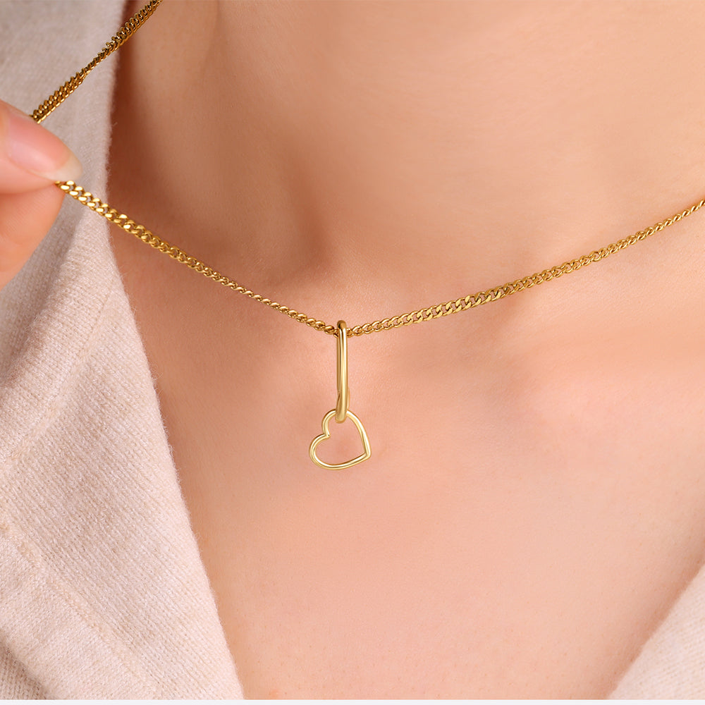 Paperclip Heart Necklace - Default Title