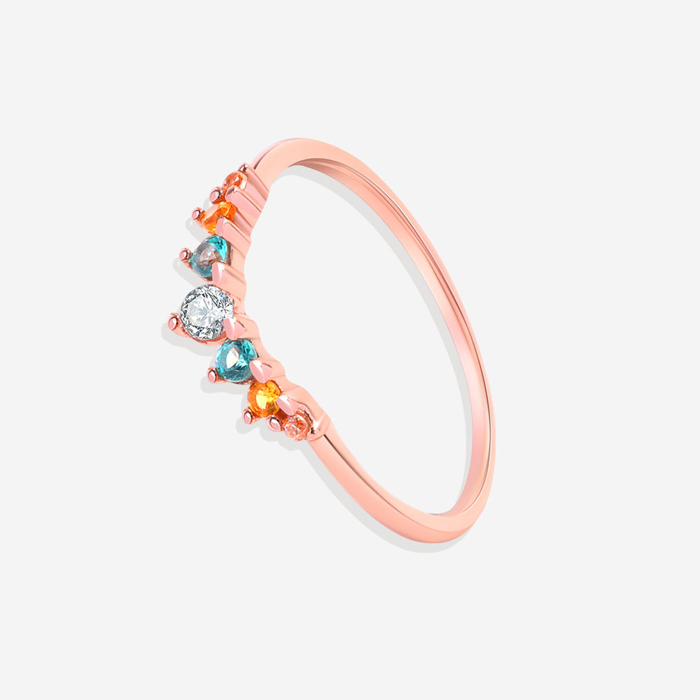 Arc Ombré Band - Topaz & Sapphire - 18k Rose Gold over Sterling Silver / 12
