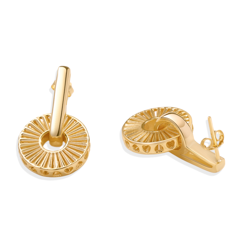 Gold Burst Drop Earrings - Default Title
