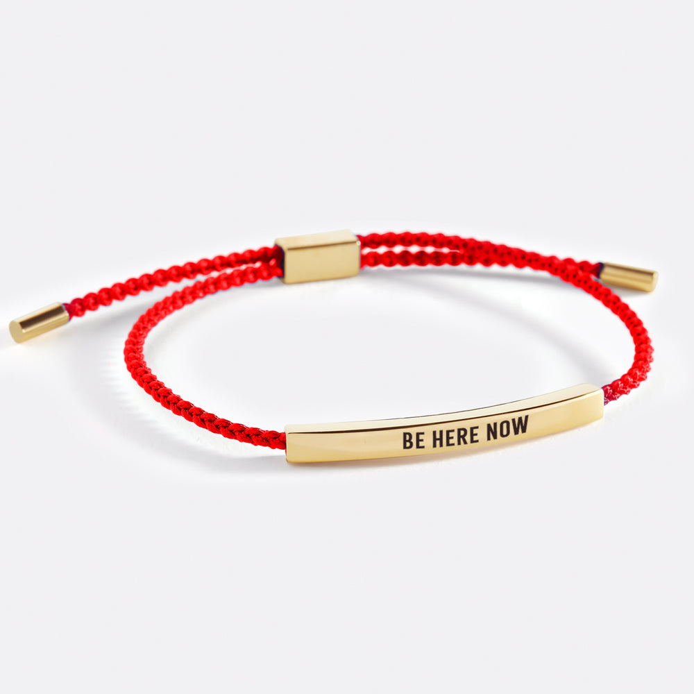 Be Here Now Inspire Bracelet - Gold / Lucky Red / Personalized