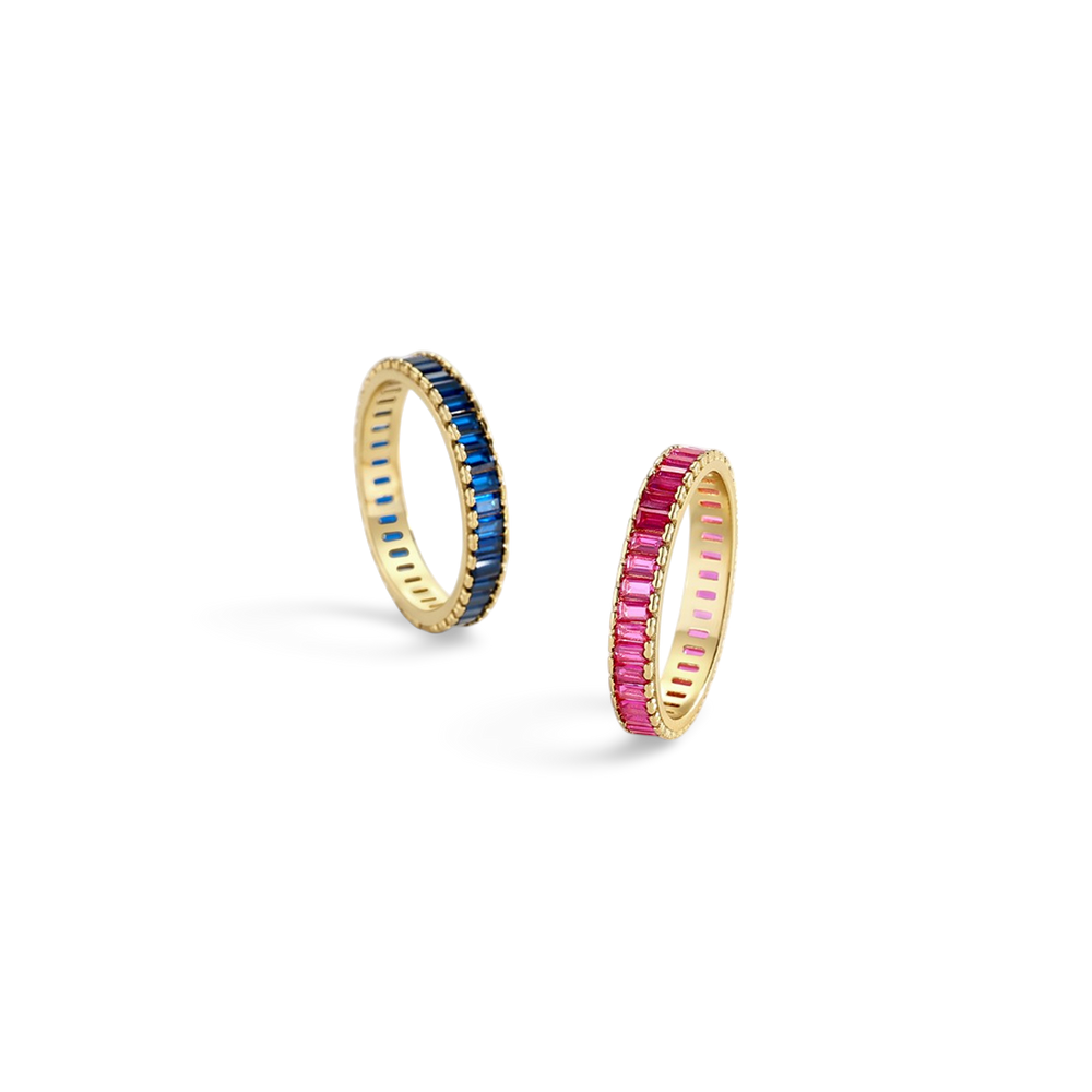 Two colorful rings on a white background