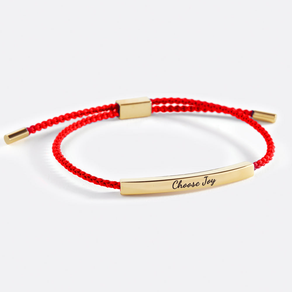 Choose Joy Inspire Bracelet - Gold / Lucky Red