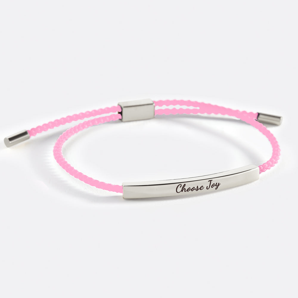 Choose Joy Inspire Bracelet - Silver / Pink