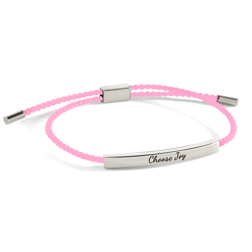 Choose Joy Inspire Bracelet - Silver / Pink