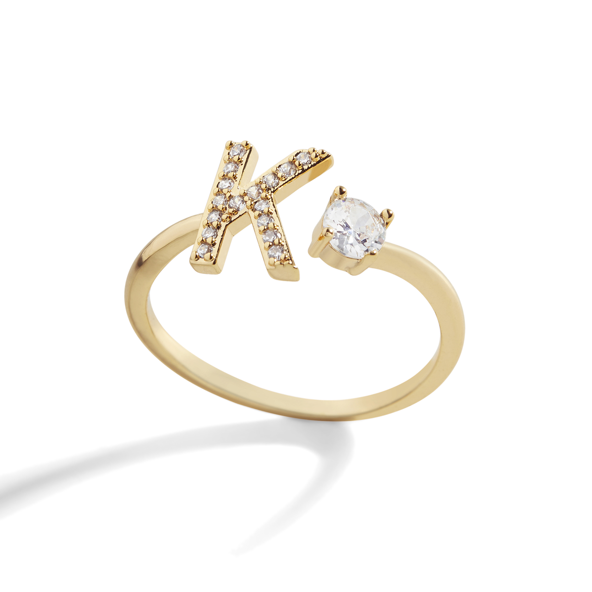 Pave Adjustable Initial Ring