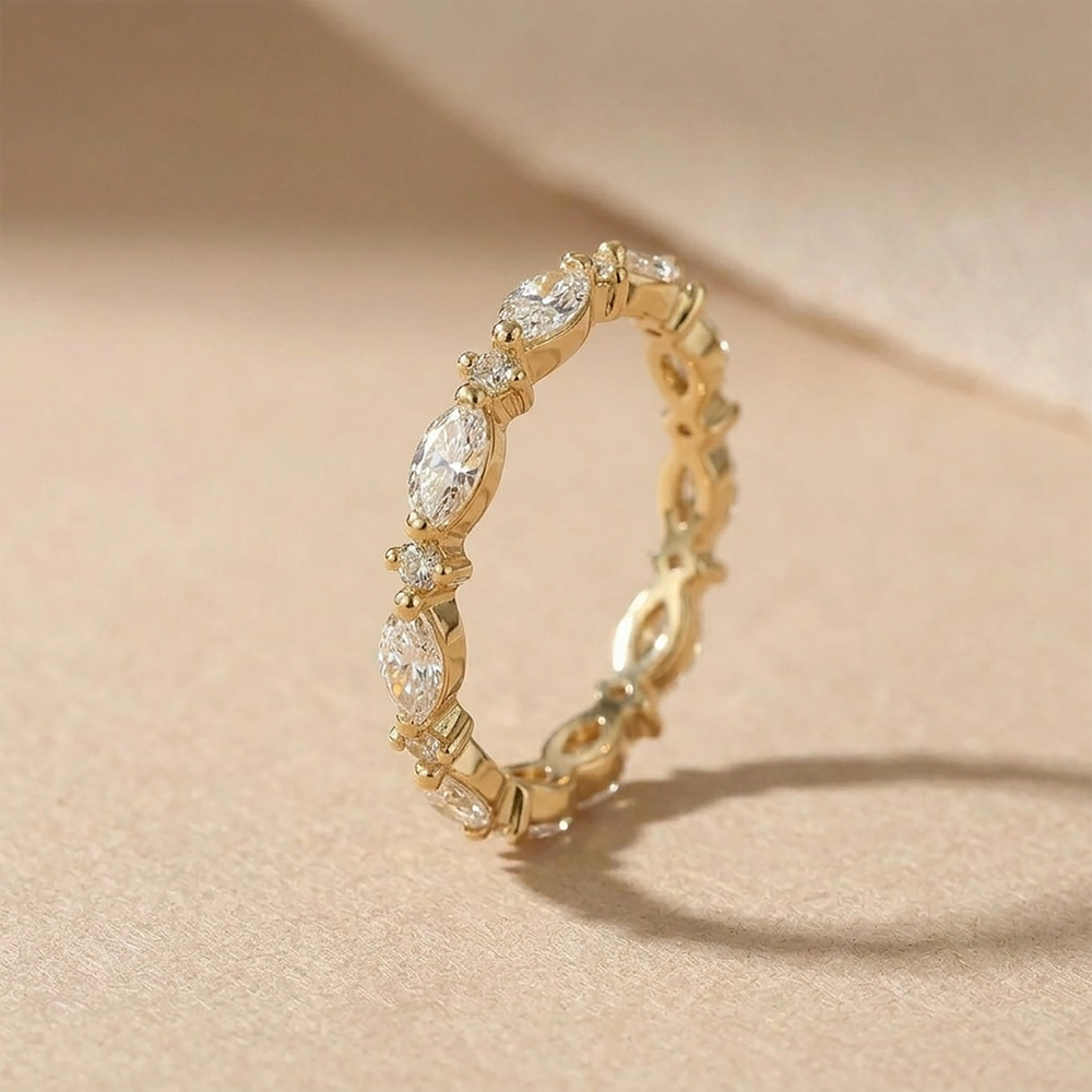 Marquis Gemstone Stacking Ring - 5