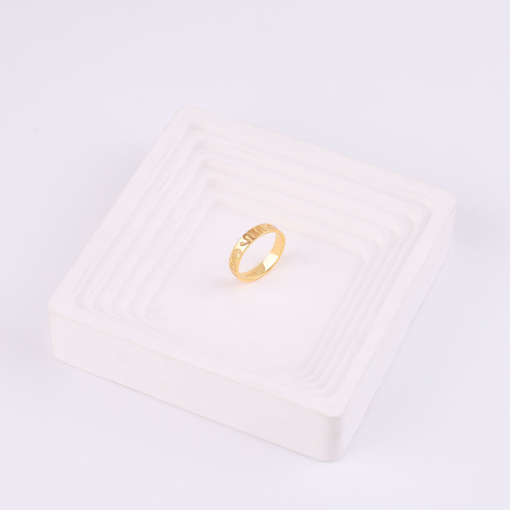 Stamped Snake Band - 18k Gold Over Sterling Silver / 4