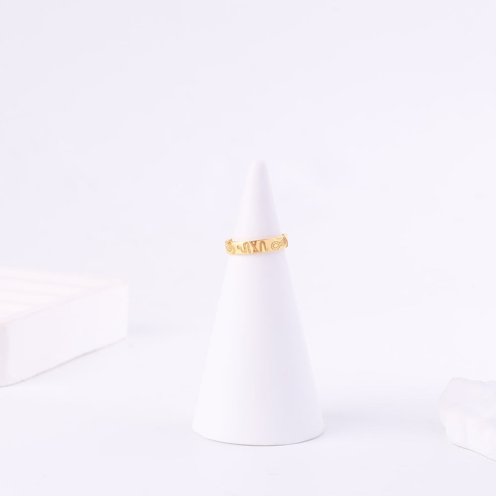 Stamped Snake Band - 18k Gold Over Sterling Silver / 4