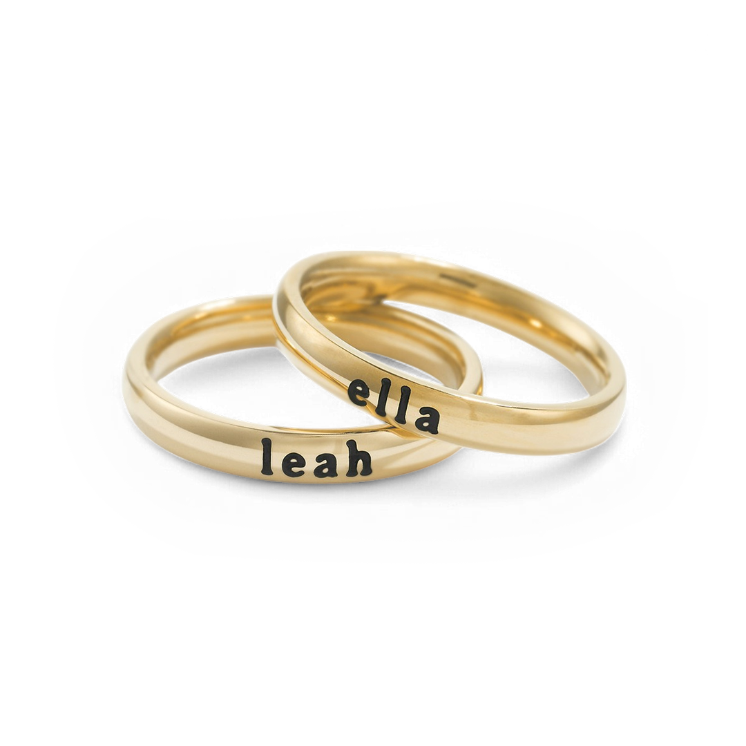 Tiny Stackable Name Ring