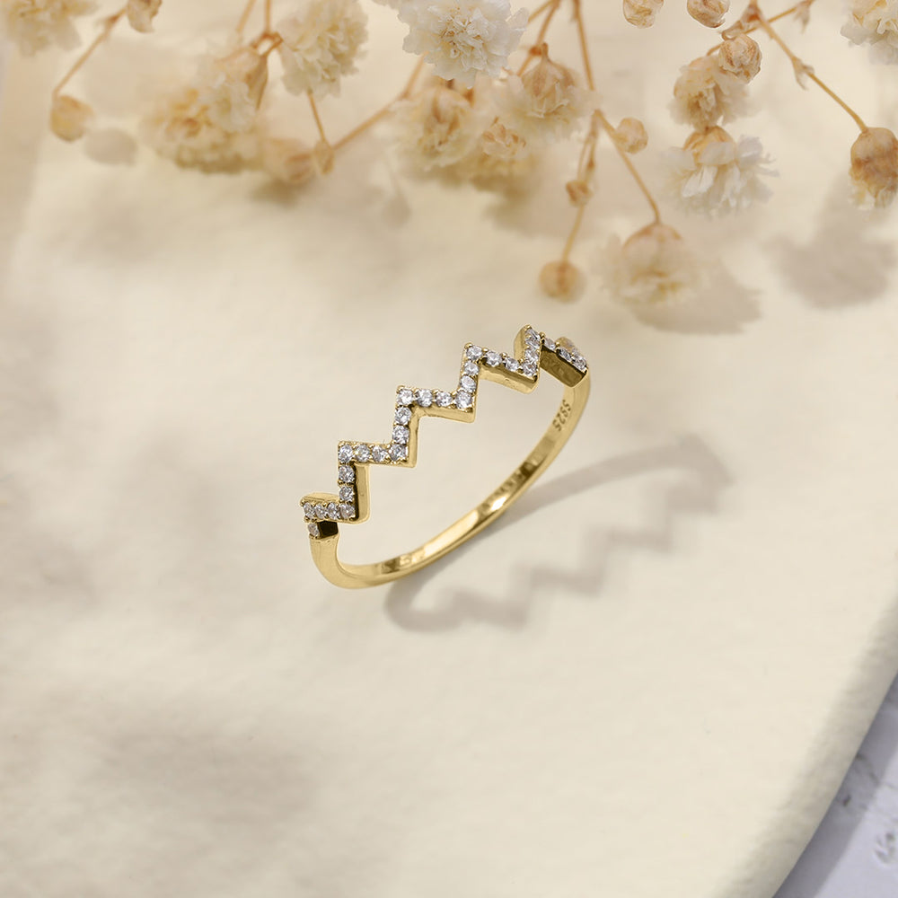 Höhen und Tiefen Zickzack-Ring - Gold / 5