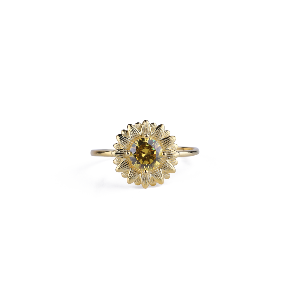 Du bist mein Sonnenschein Sonnenblumenring - Gold / 6